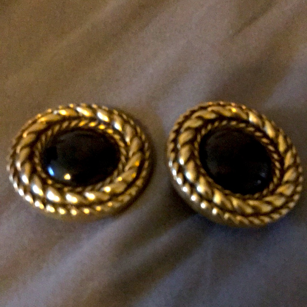 Clip On Button Costume Earrings